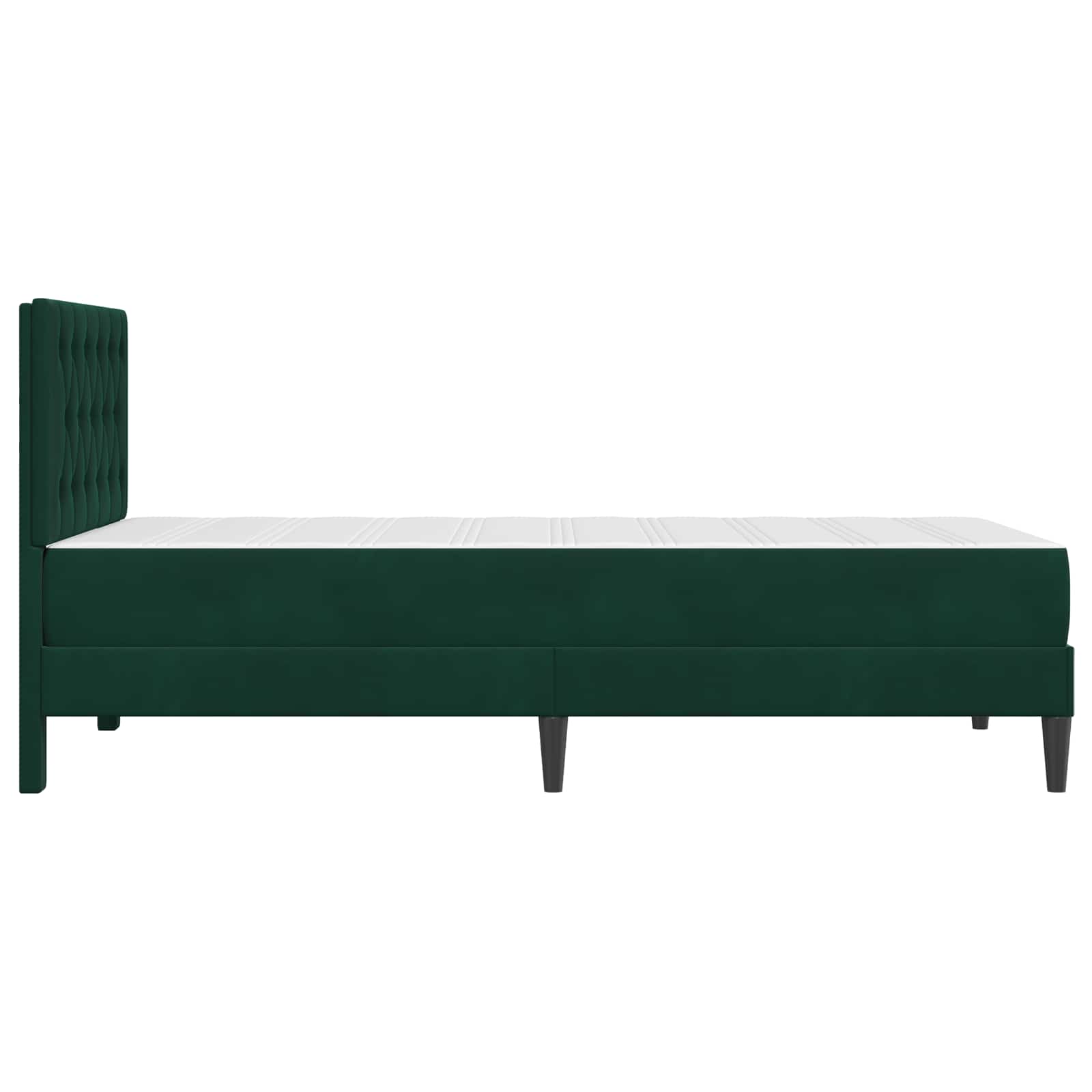 Struttura letto con materasso Verde Scuro 100 x 200 cm Velluto | homemem39