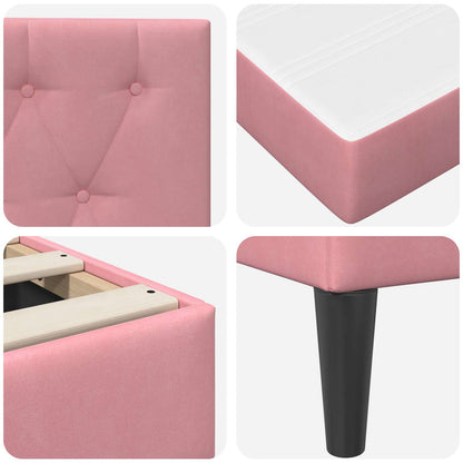Struttura letto con materasso Rosa 100 x 200 cm Velluto | homemem39