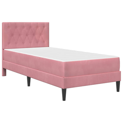 Struttura letto con materasso Rosa 100 x 200 cm Velluto | homemem39