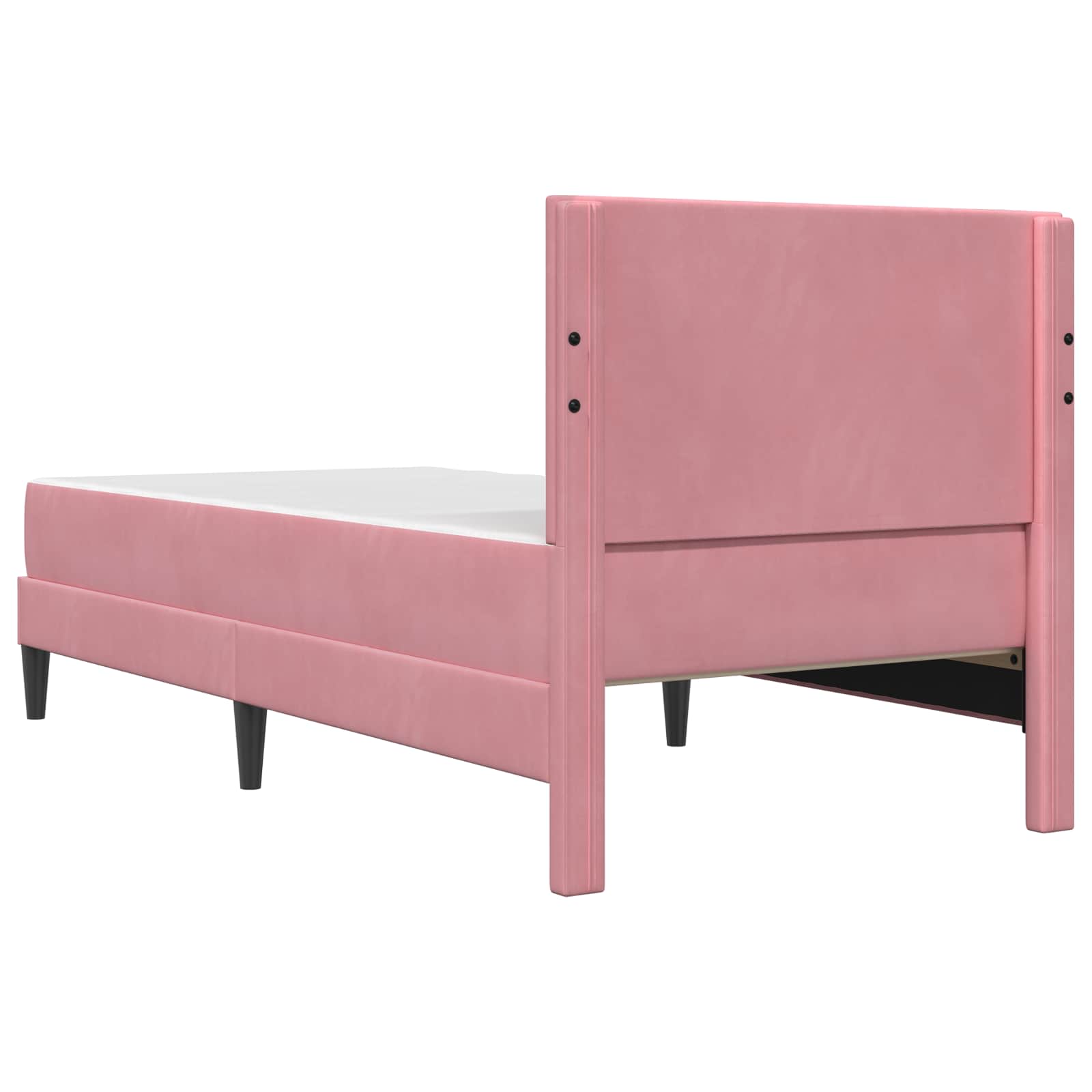 Struttura letto con materasso Rosa 100 x 200 cm Velluto | homemem39