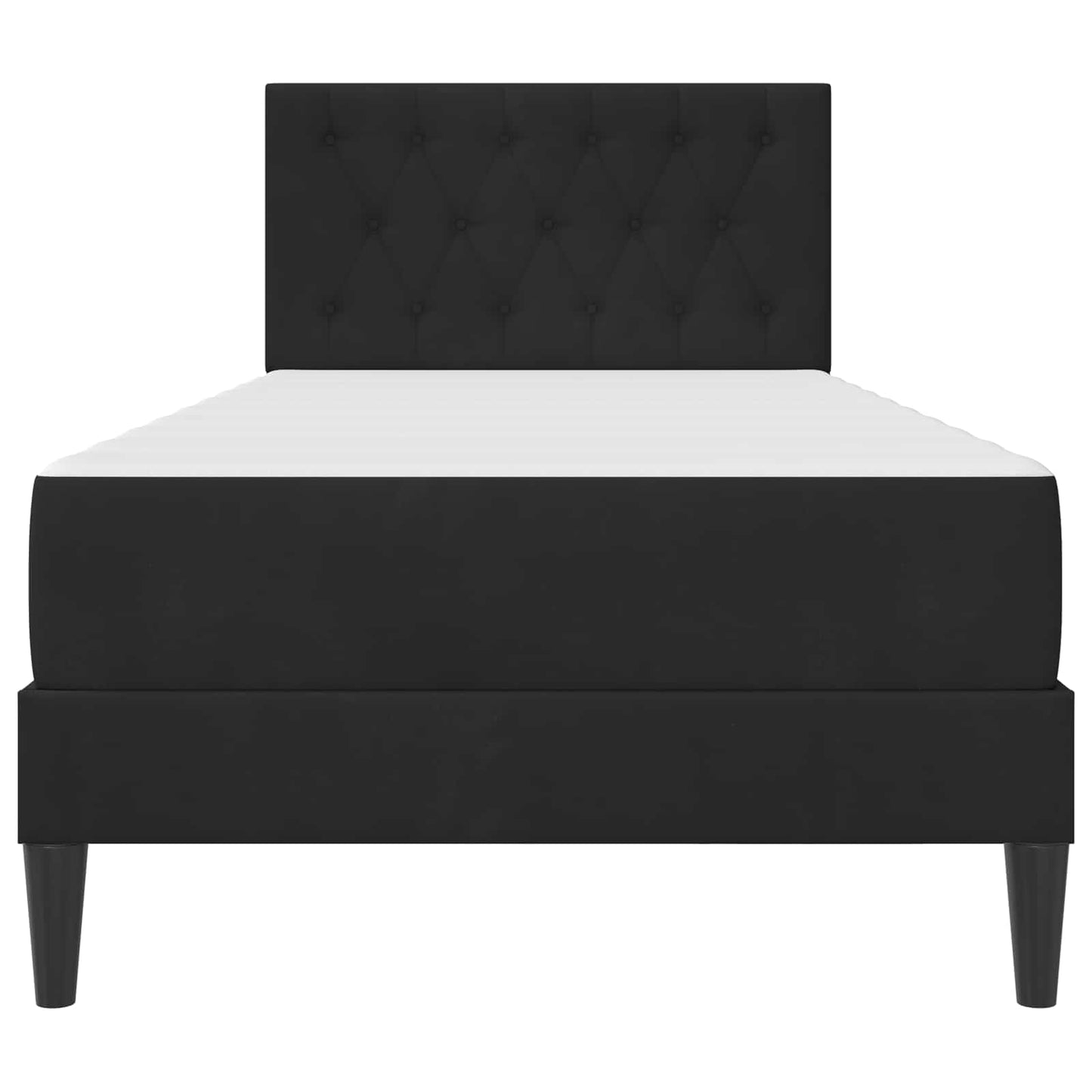 Struttura letto con materasso Nero 100 x 200 cm Velluto | homemem39