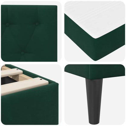 Struttura letto con materasso Verde Scuro 120 x 190 cm Velluto | homemem39