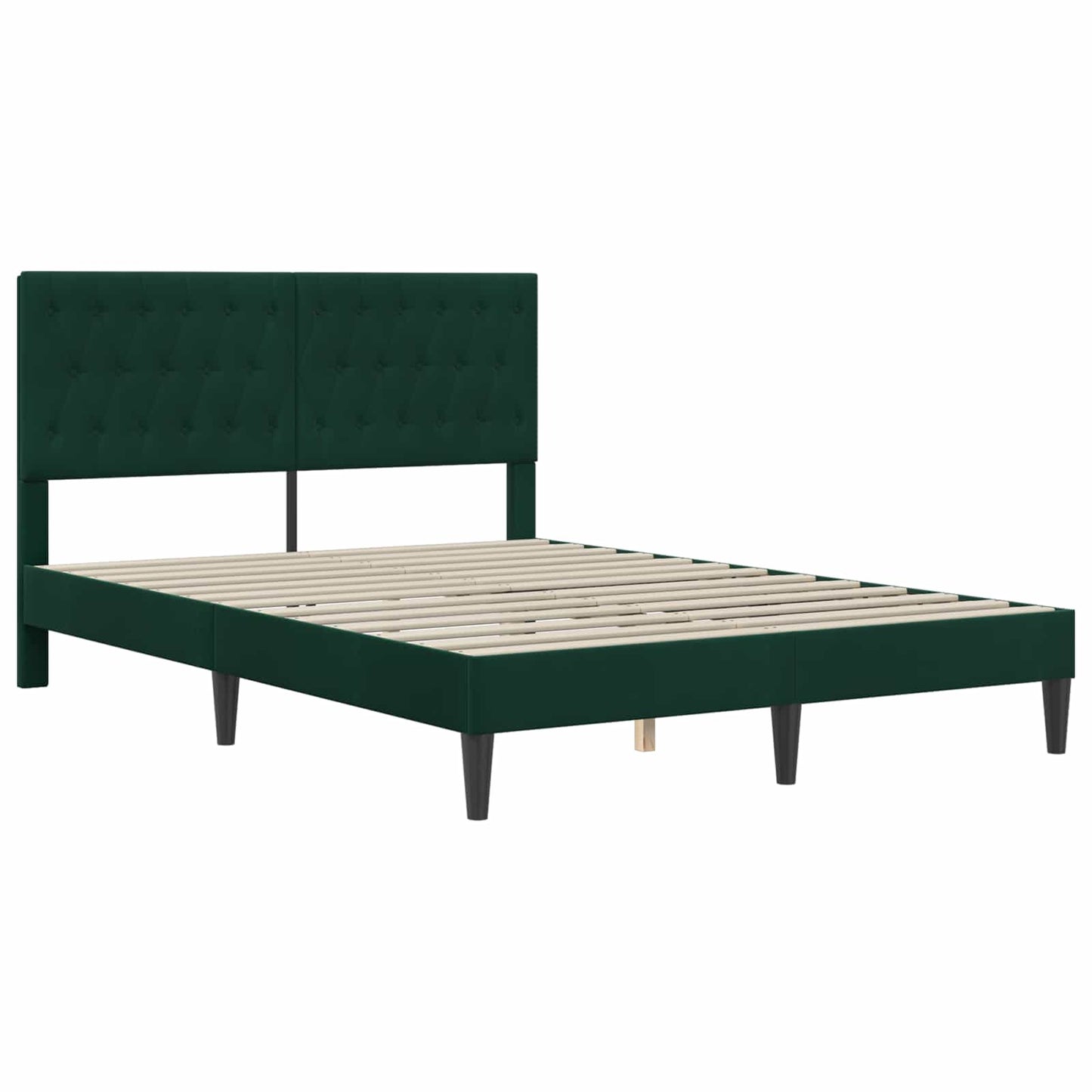 Struttura letto con materasso Verde Scuro 120 x 190 cm Velluto | homemem39