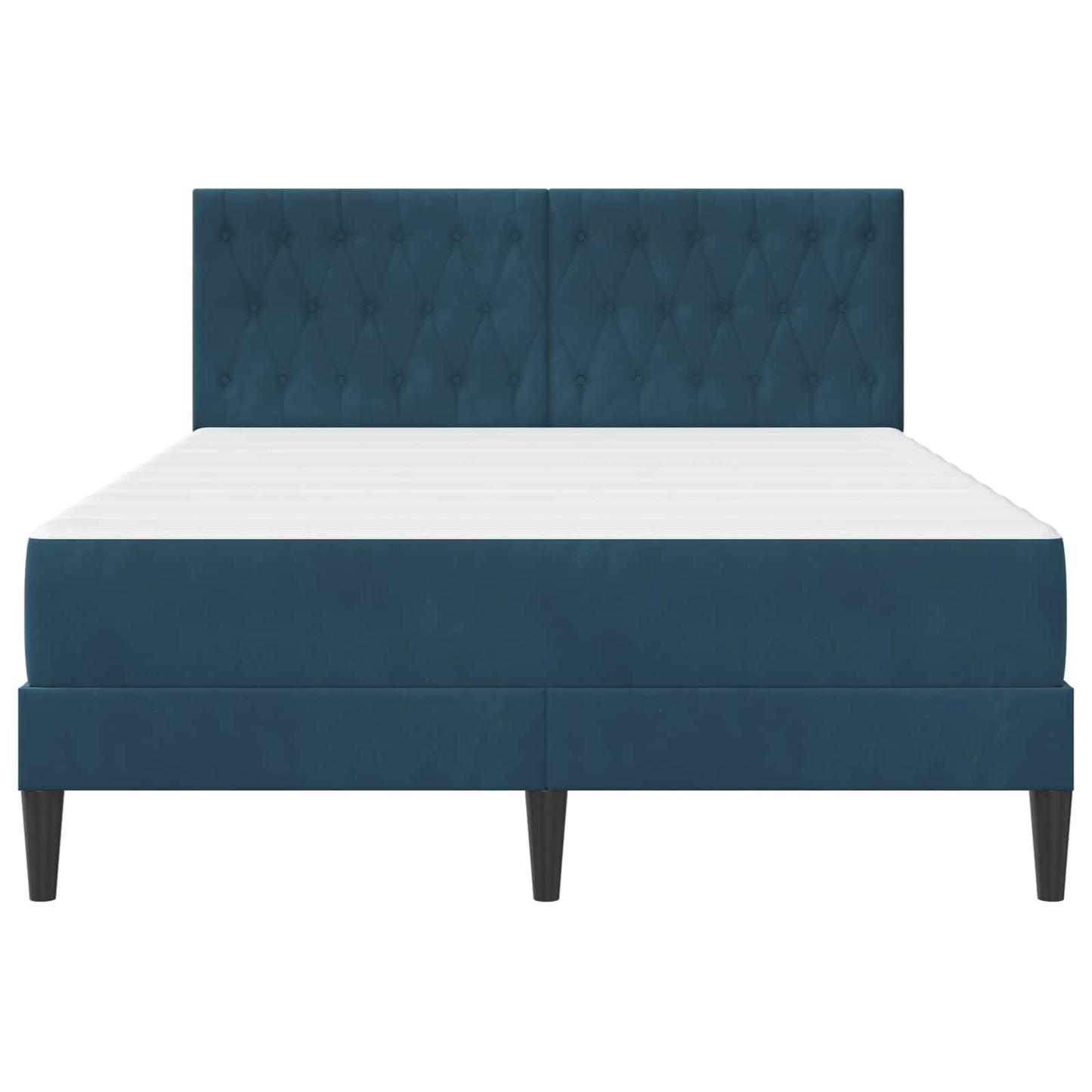 Struttura letto con materasso vidaXL Blu 120 x 190 cm Velluto | homemem39