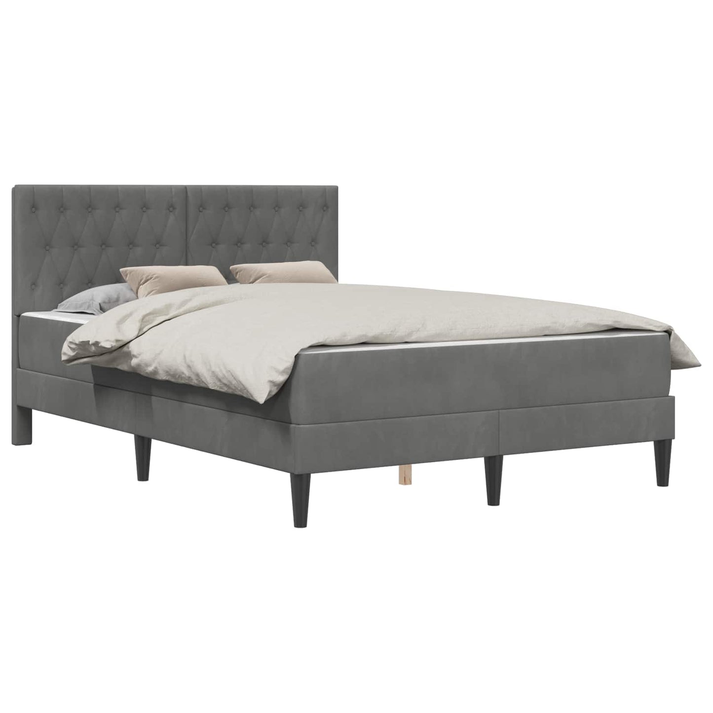 Struttura letto con materasso Grigio scuro 120 x 200 cm Velluto | homemem39