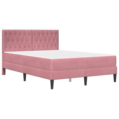 Struttura letto con materasso Rosa 120 x 200 cm Velluto | homemem39