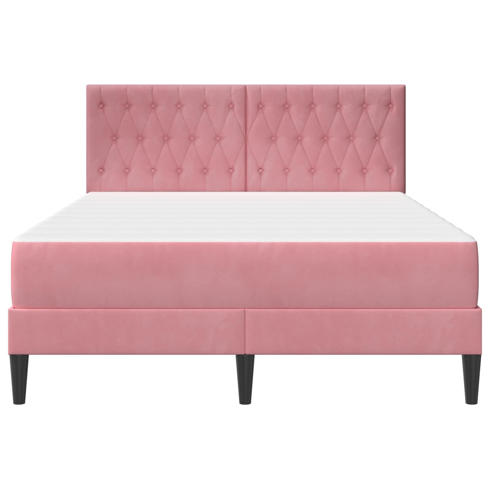 Struttura letto con materasso Rosa 120 x 200 cm Velluto | homemem39