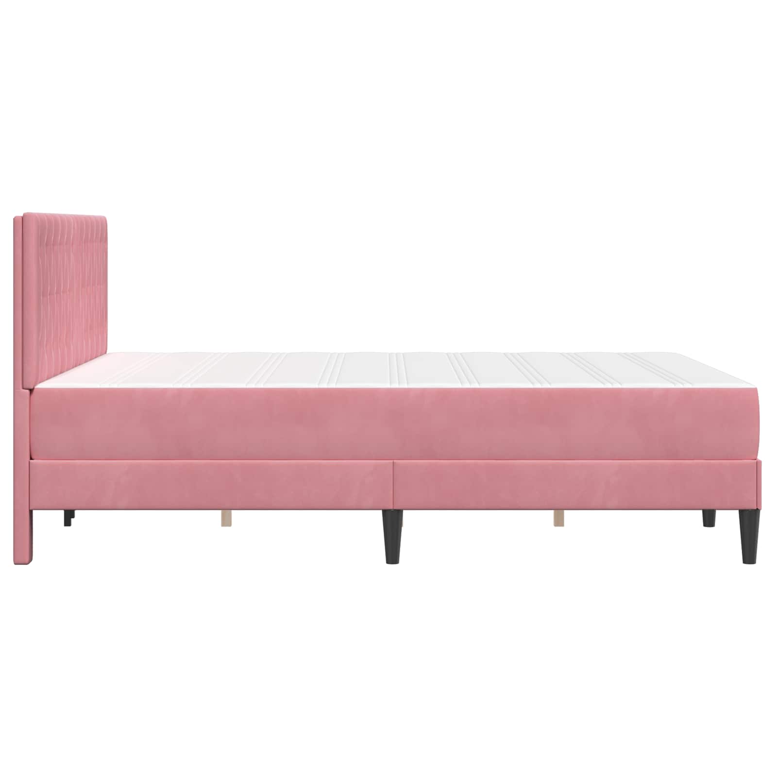 Struttura letto con materasso Rosa 120 x 200 cm Velluto | homemem39
