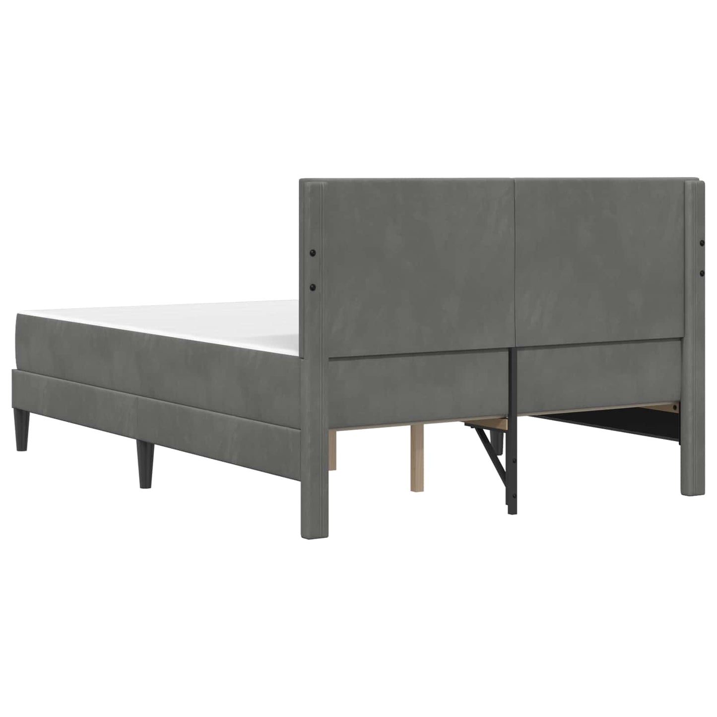 Struttura letto con materasso Grigio scuro 140 x 190 cm Velluto | homemem39