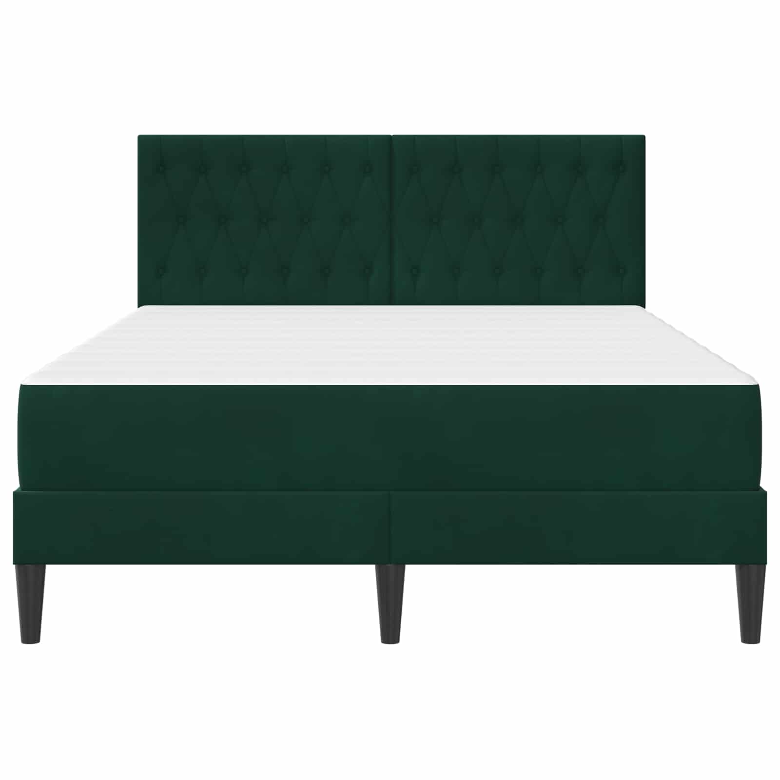Struttura letto con materasso Verde Scuro 140 x 190 cm Velluto | homemem39