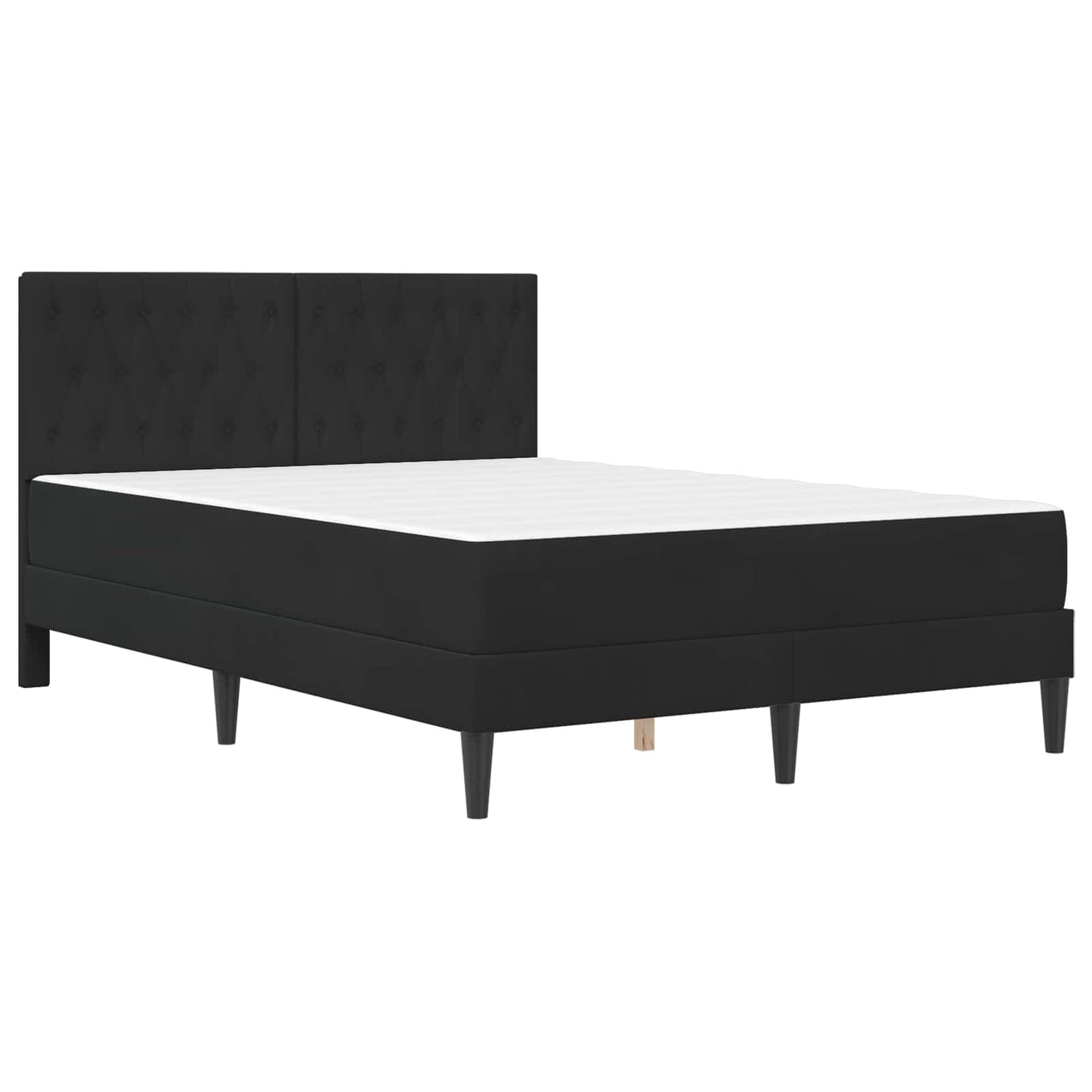 Struttura letto con materasso Nero 140 x 190 cm Velluto | homemem39