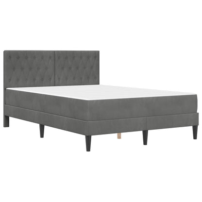 Struttura letto con materasso Grigio scuro 140 x 200 cm Velluto | homemem39