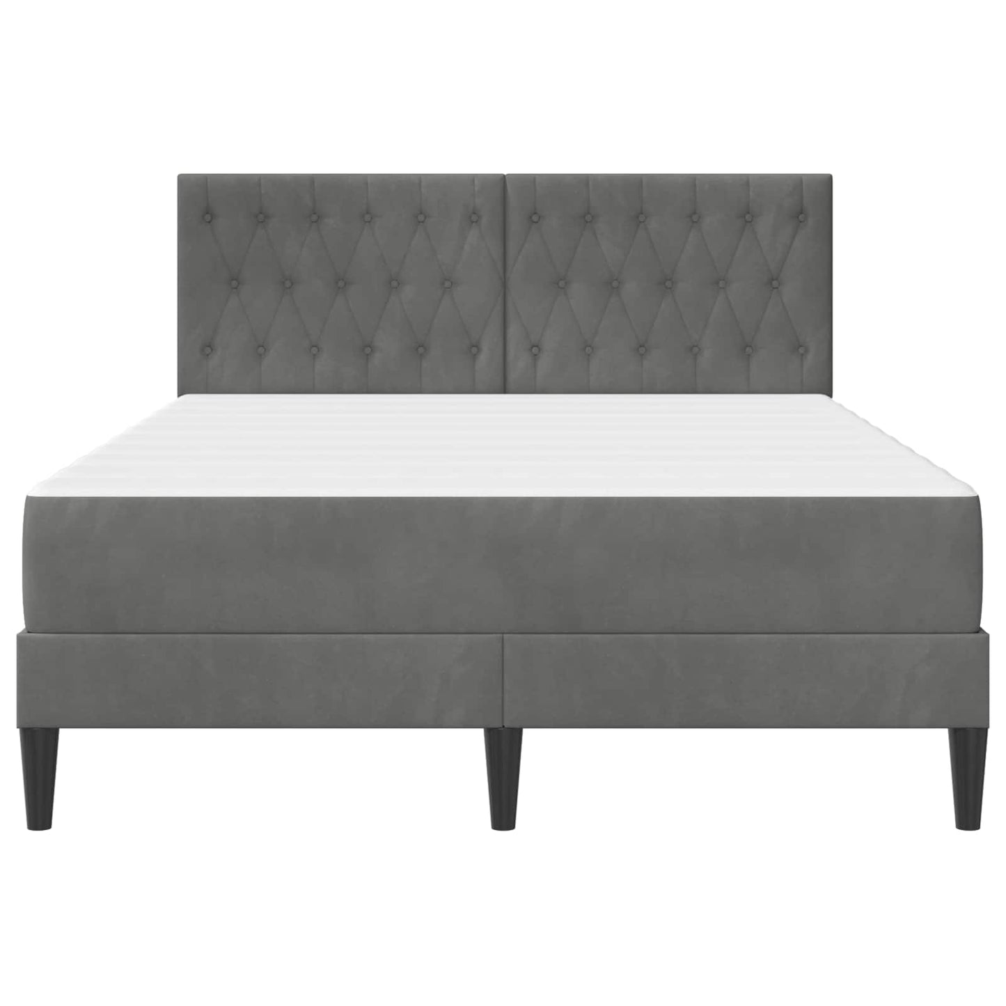 Struttura letto con materasso Grigio scuro 140 x 200 cm Velluto | homemem39