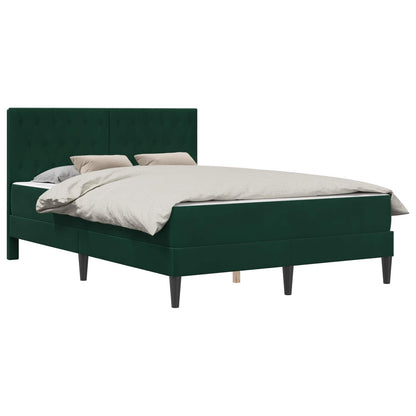 Struttura letto con materasso Verde Scuro 140 x 200 cm Velluto | homemem39