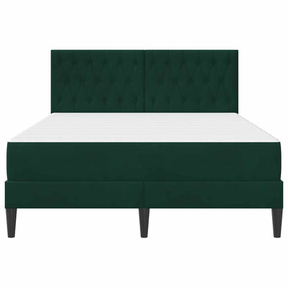 Struttura letto con materasso Verde Scuro 140 x 200 cm Velluto | homemem39