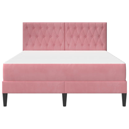 Struttura letto con materasso Rosa 140 x 200 cm Velluto | homemem39