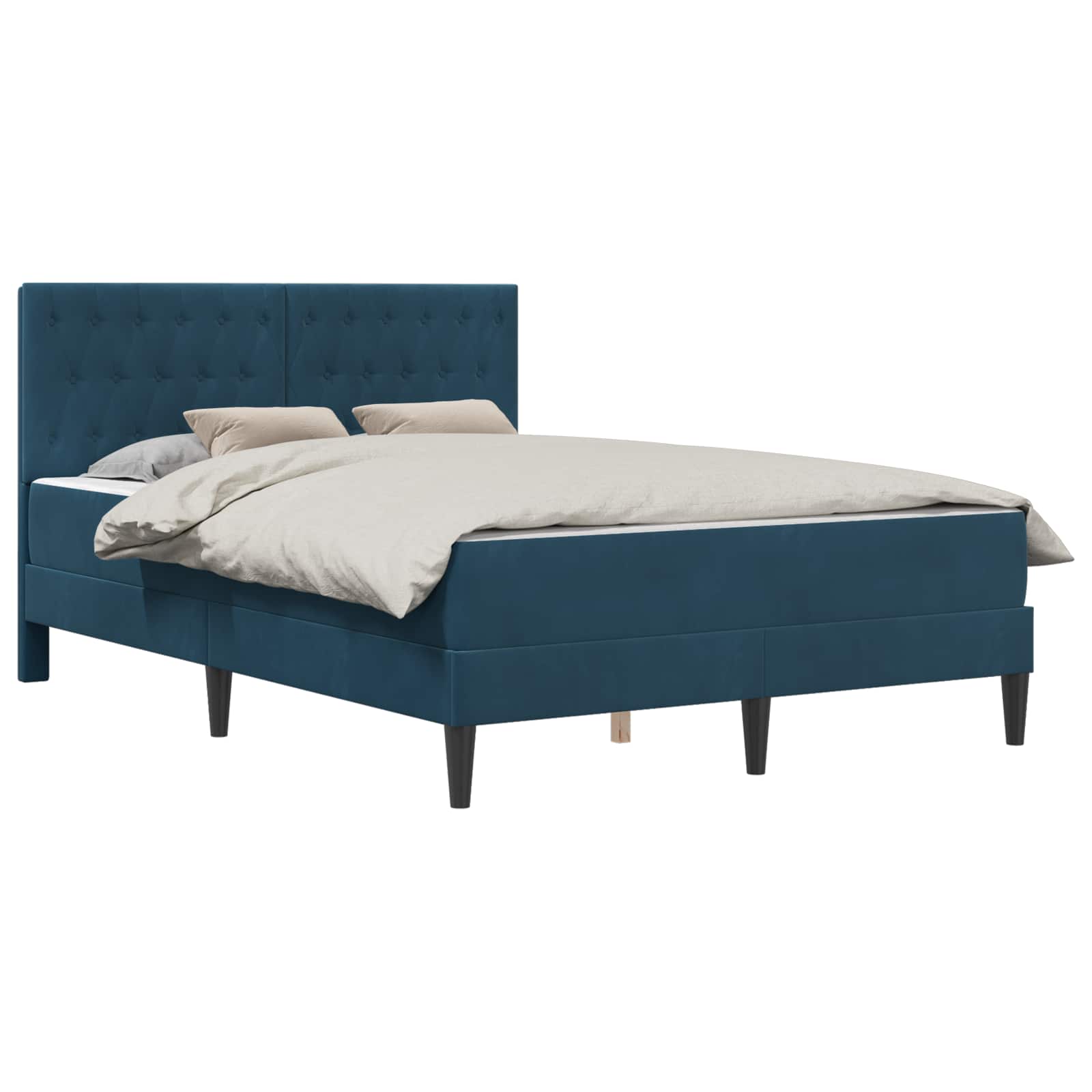 Struttura letto con materasso Blu 140 x 200 cm Velluto | homemem39