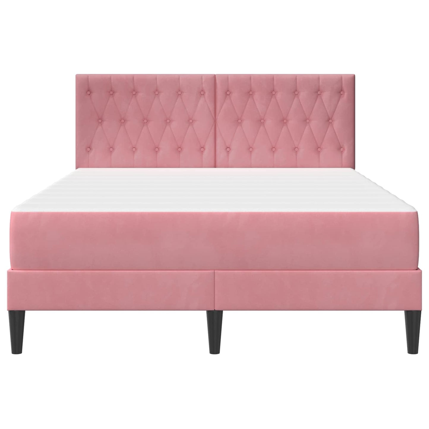 Struttura letto con materasso Rosa 160 x 200 cm Velluto | homemem39