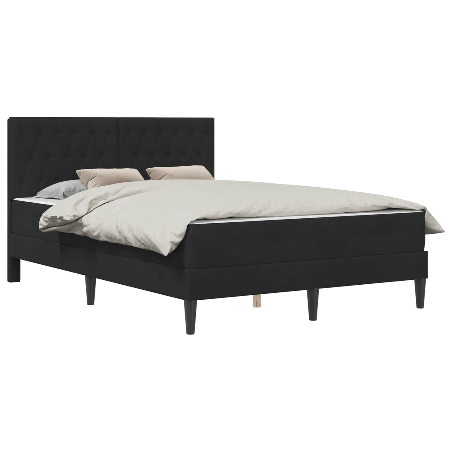 Struttura letto con materasso Nero 160 x 200 cm Velluto | homemem39