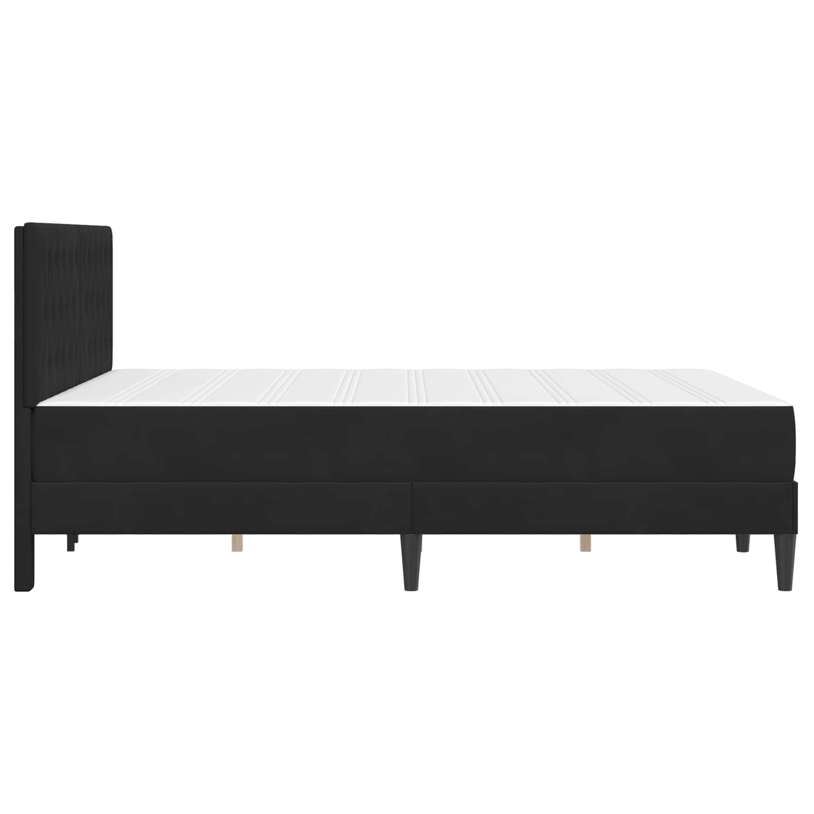 Struttura letto con materasso Nero 160 x 200 cm Velluto | homemem39