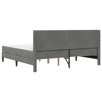 Struttura letto con materasso Grigio scuro 180 x 200 cm Velluto | homemem39