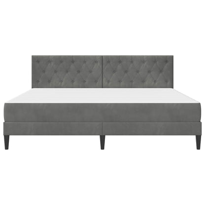 Struttura letto con materasso Grigio scuro 180 x 200 cm Velluto | homemem39