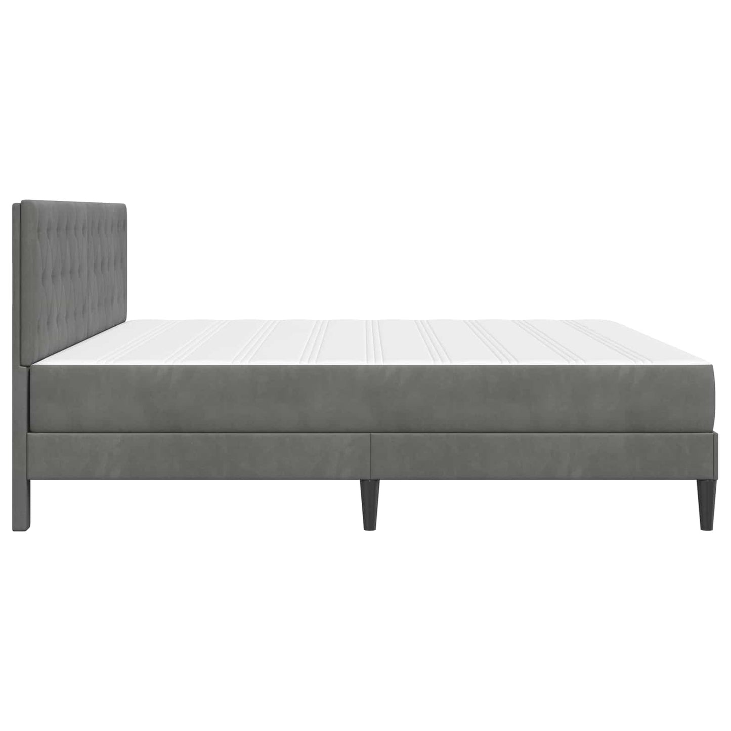 Struttura letto con materasso Grigio scuro 180 x 200 cm Velluto | homemem39
