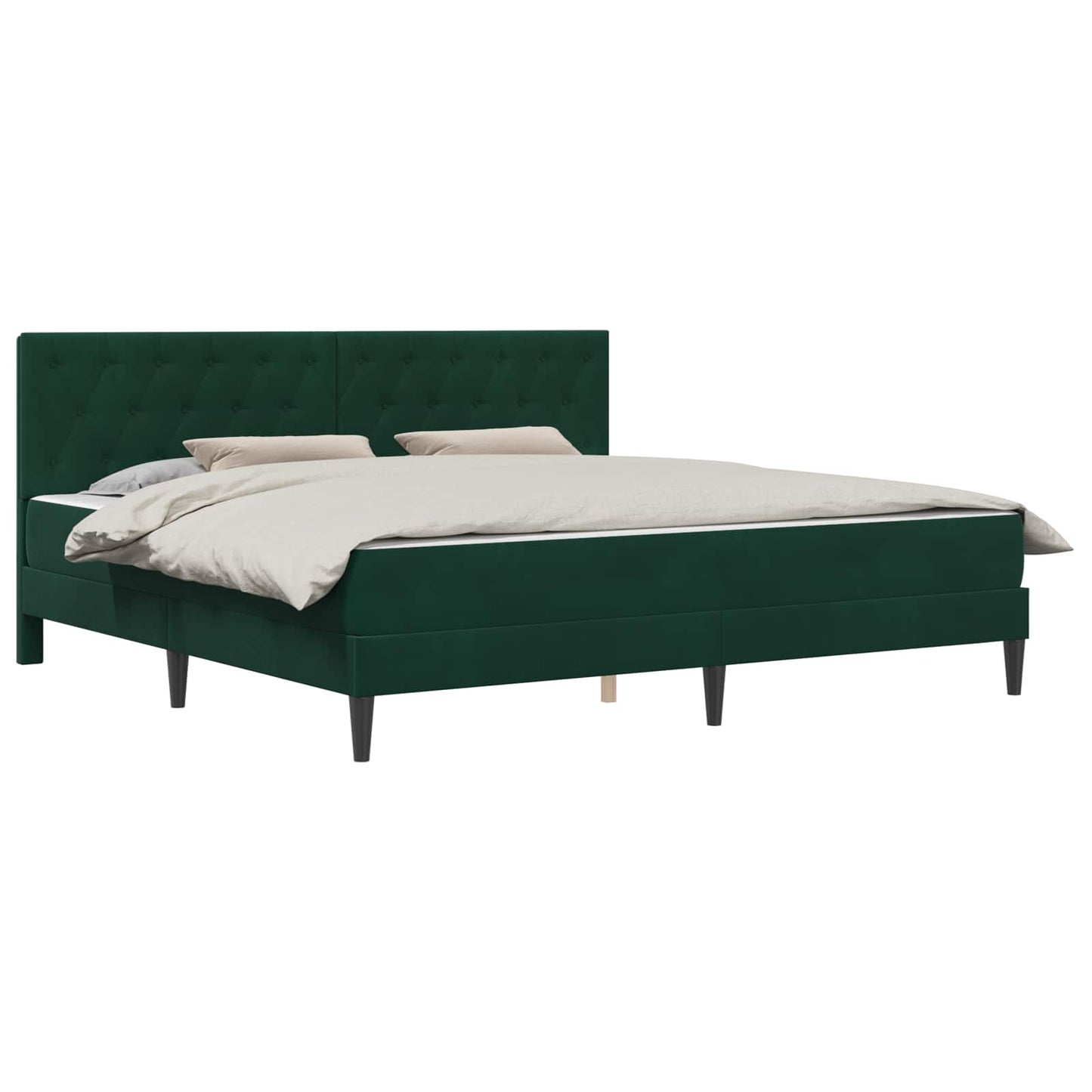 Struttura letto con materasso Verde Scuro 180 x 200 cm Velluto | homemem39
