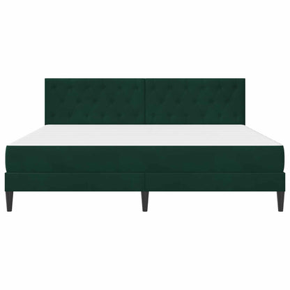 Struttura letto con materasso Verde Scuro 180 x 200 cm Velluto | homemem39