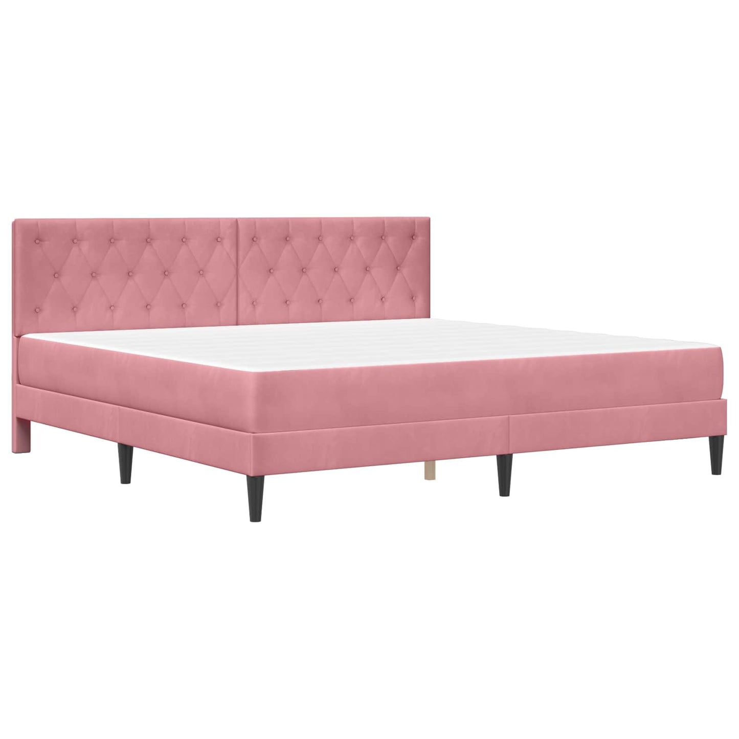Struttura letto con materasso Rosa 180 x 200 cm Velluto | homemem39