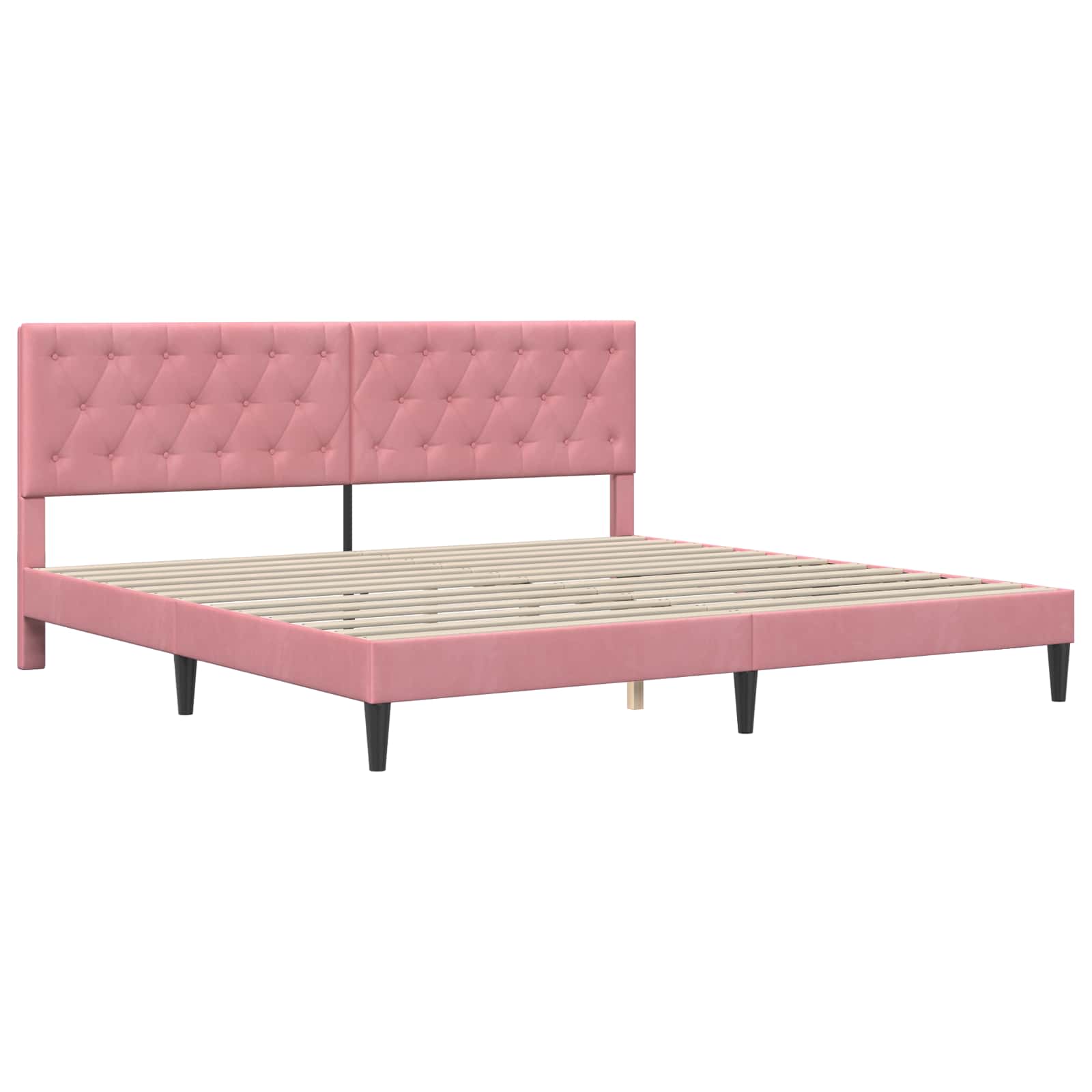 Struttura letto con materasso Rosa 180 x 200 cm Velluto | homemem39