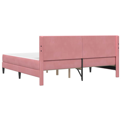 Struttura letto con materasso Rosa 180 x 200 cm Velluto | homemem39