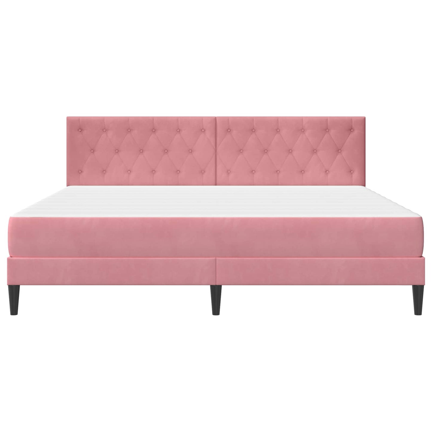 Struttura letto con materasso Rosa 180 x 200 cm Velluto | homemem39