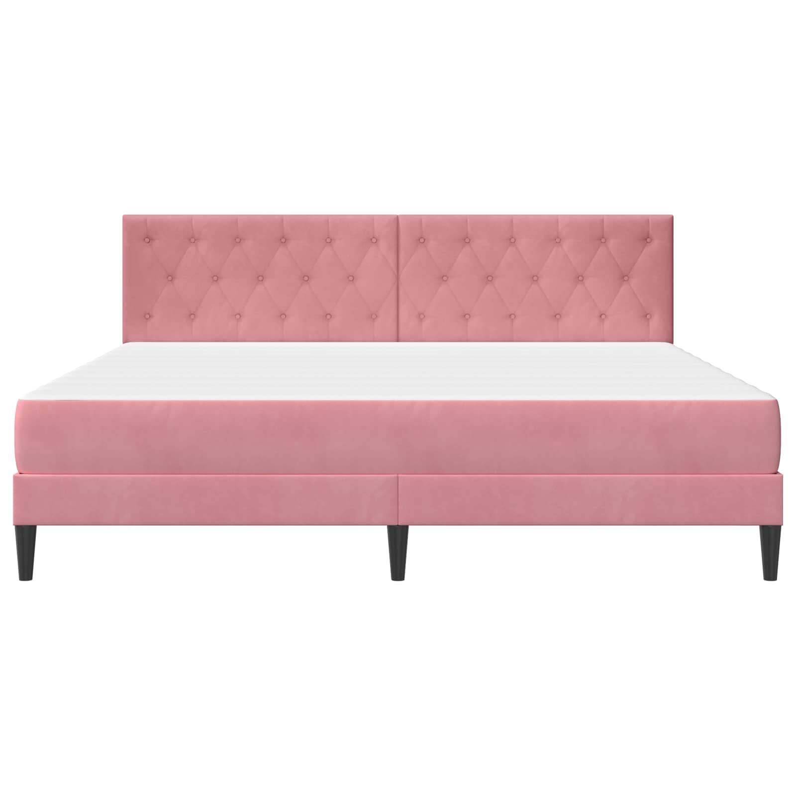 Struttura letto con materasso Rosa 180 x 200 cm Velluto | homemem39