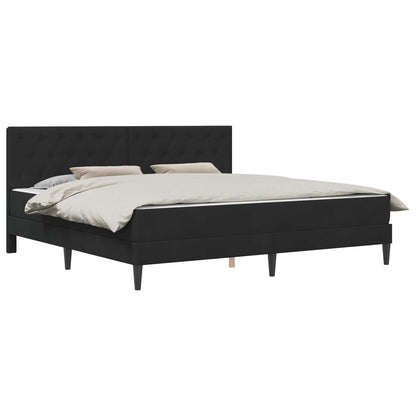 Struttura letto con materasso Nero 180 x 200 cm Velluto | homemem39