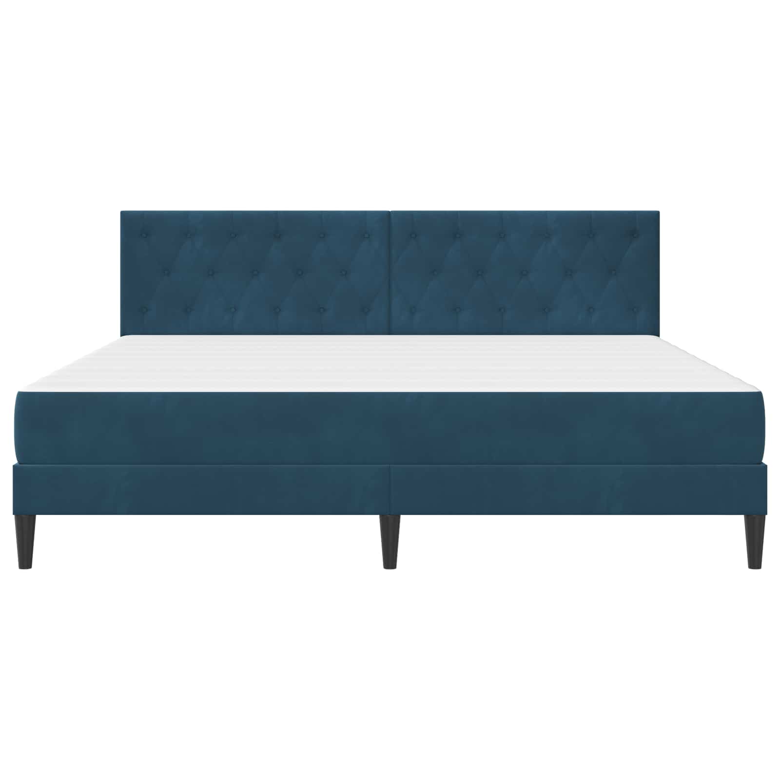Struttura letto con materasso Blu 180 x 200 cm Velluto | homemem39