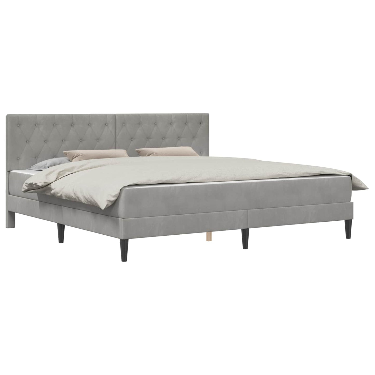Struttura letto con materasso Grigio chiaro 200 x 200 cm | homemem39
