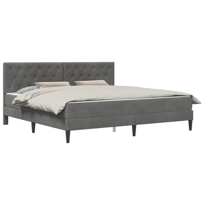 Struttura letto con materasso Grigio scuro 200 x 200 cm Velluto | homemem39