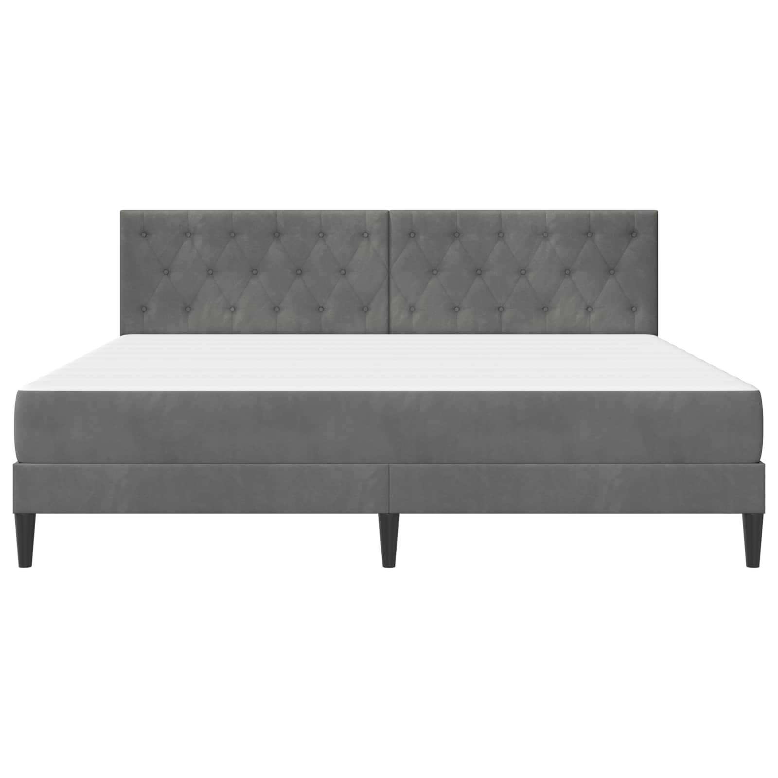 Struttura letto con materasso Grigio scuro 200 x 200 cm Velluto | homemem39