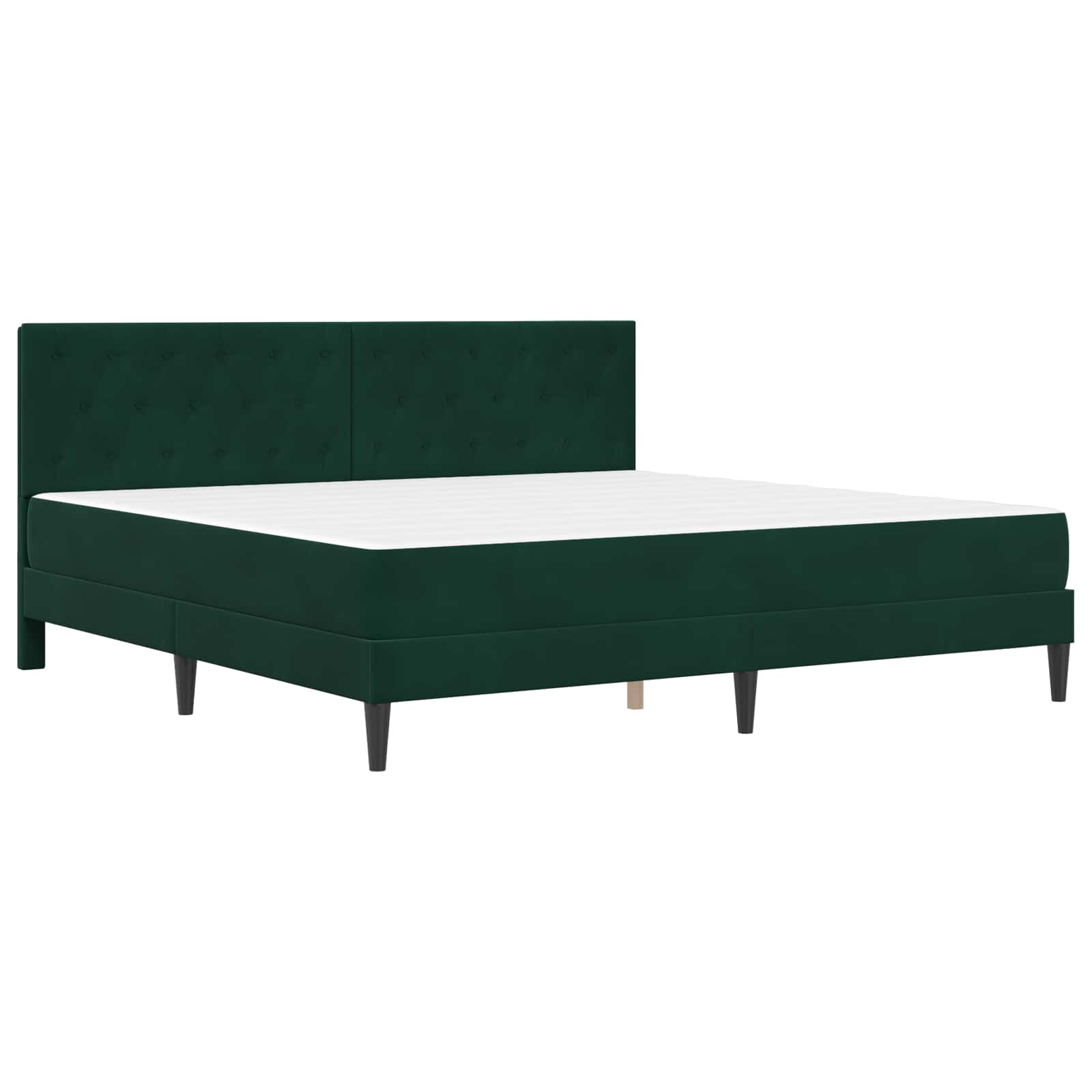 Struttura letto con materasso Verde Scuro 200 x 200 cm Velluto | homemem39
