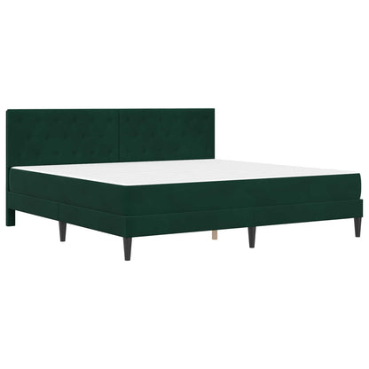 Struttura letto con materasso Verde Scuro 200 x 200 cm Velluto | homemem39