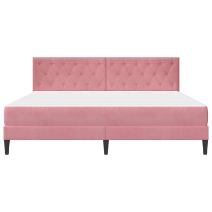 Struttura letto con materasso Rosa 200 x 200 cm Velluto | homemem39