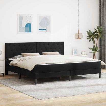 Struttura letto con materasso Nero 200 x 200 cm Velluto | homemem39