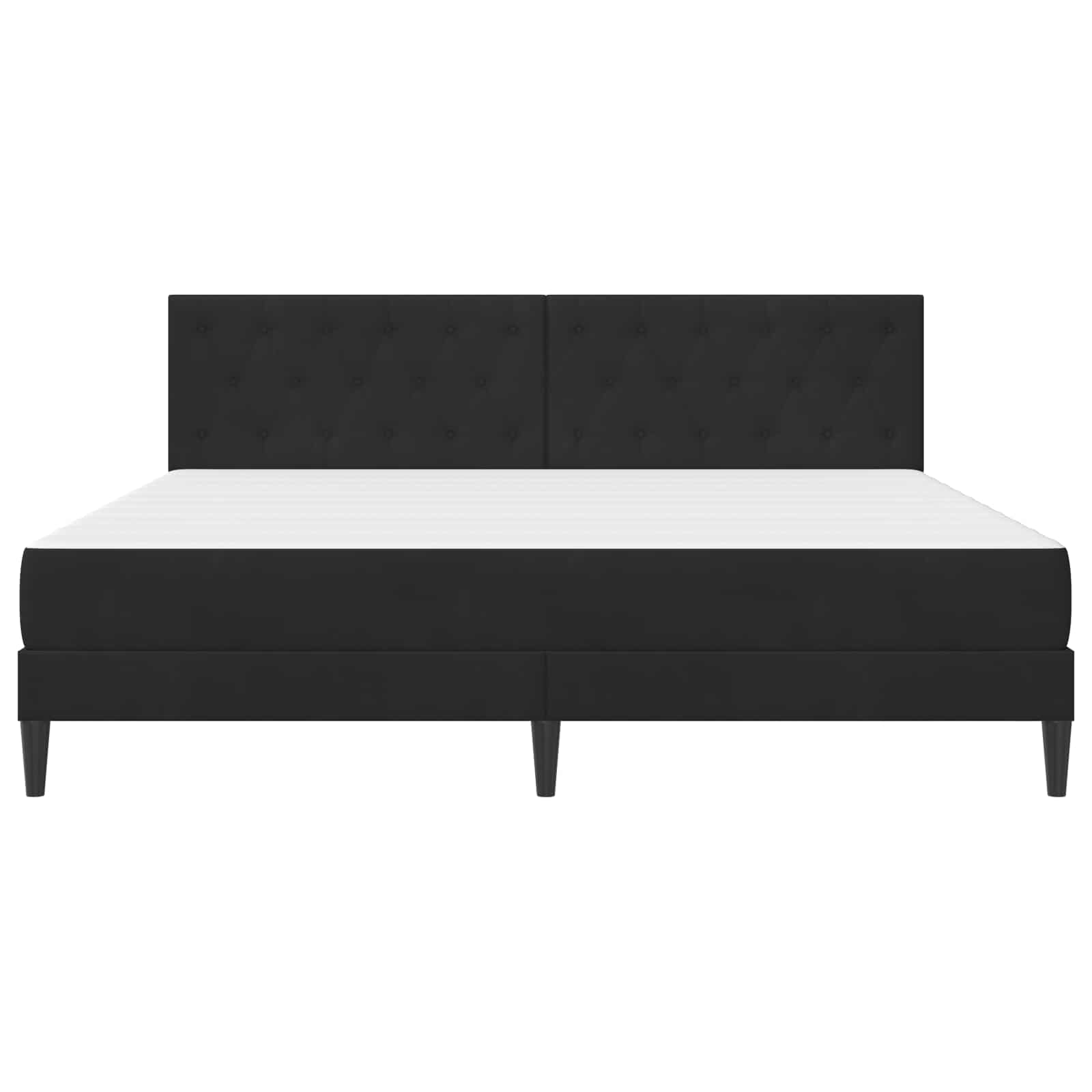Struttura letto con materasso Nero 200 x 200 cm Velluto | homemem39