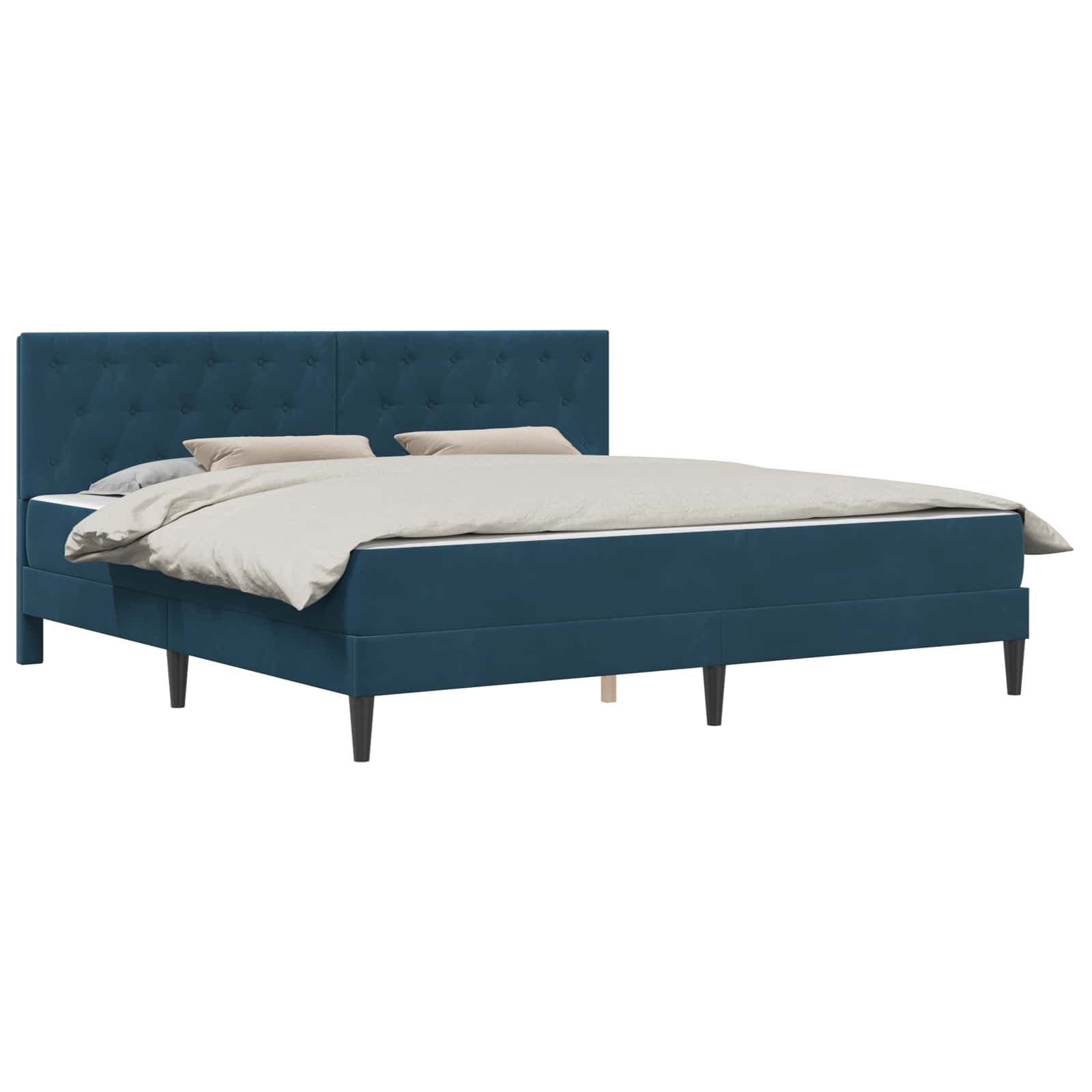Struttura letto con materasso Blu 200 x 200 cm Velluto | homemem39