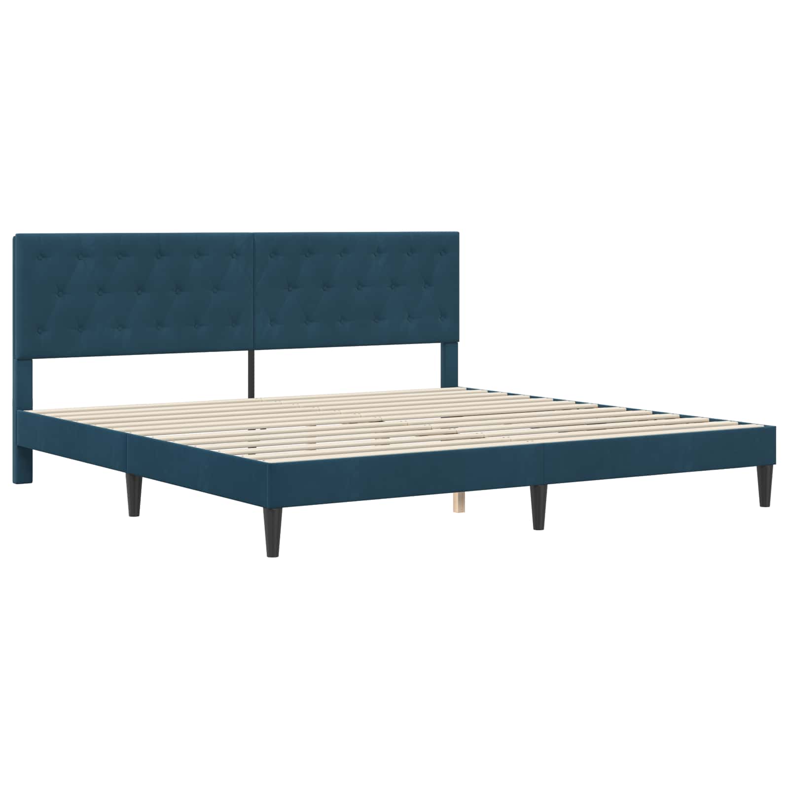 Struttura letto con materasso Blu 200 x 200 cm Velluto | homemem39