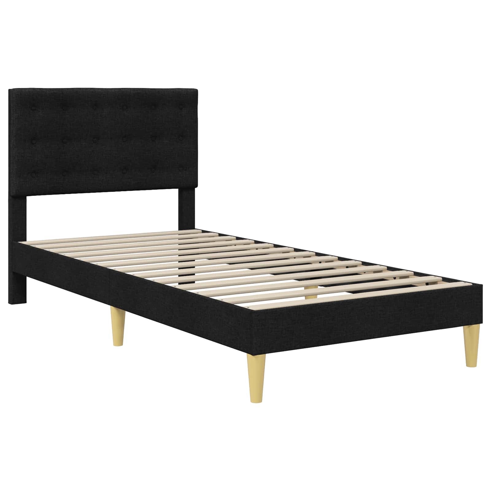 Struttura letto con materasso Nero 80 x 200 cm Tessuto | homemem39
