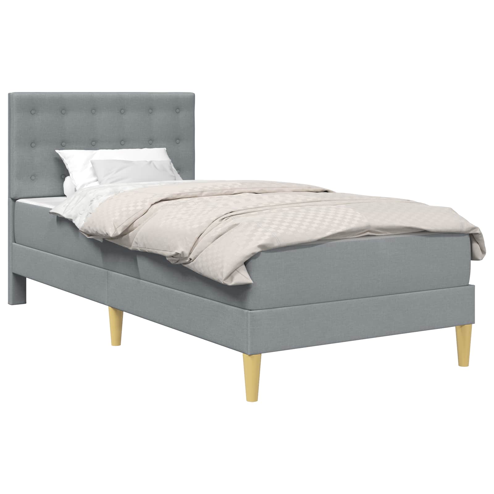 Struttura letto con materasso Grigio chiaro 90 x 190 cm Tessuto | homemem39