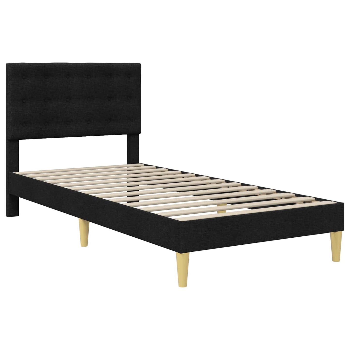 Struttura letto con materasso Nero 90 x 190 cm Tessuto | homemem39