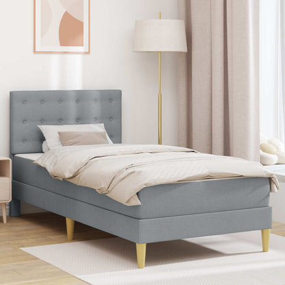 Struttura letto con materasso Grigio chiaro 90 x 200 cm Tessuto | homemem39